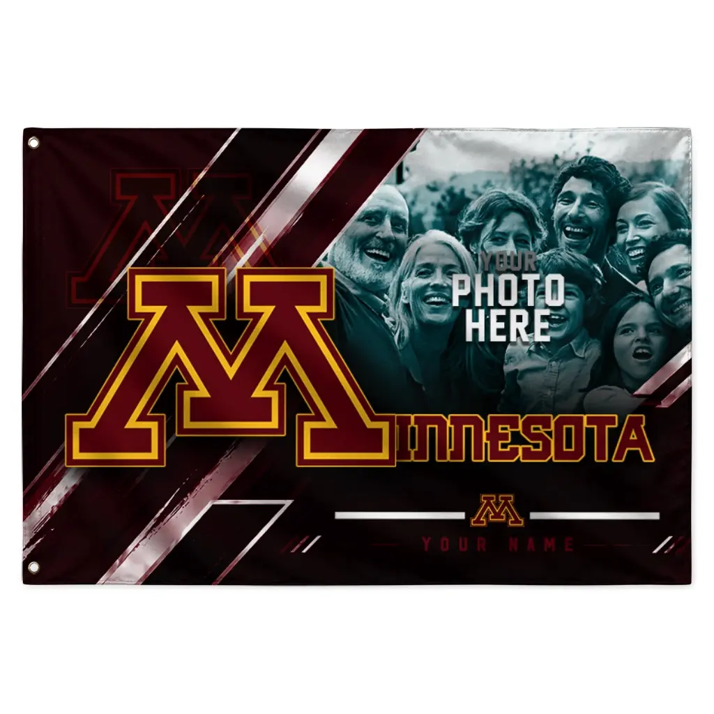 Minnesota Golden Gophers House Flag Customized Diagonal Stripes Maroon Best Selling Minnesota Golden Gophers House Flag Customized Diagonal Stripes Maroon Best Selling