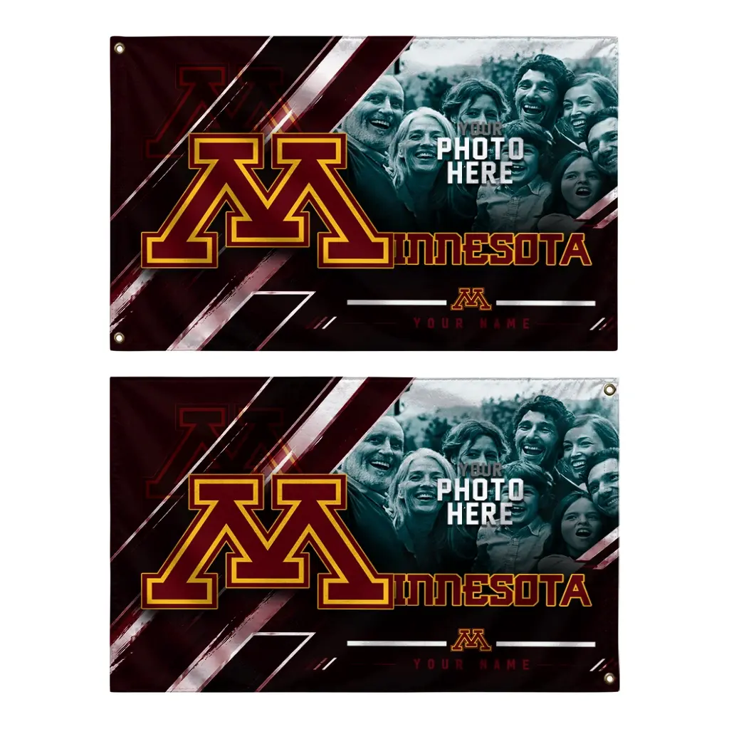 Minnesota Golden Gophers House Flag Customized Diagonal Stripes Maroon Fashion Forward Minnesota Golden Gophers House Flag Customized Diagonal Stripes Maroon Fashion Forward