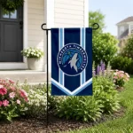 Minnesota Timberwolves Garden Flag Custom Chevron Stripes Midnight Blue Best Selling