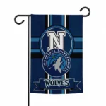 Minnesota Timberwolves Garden Flag Custom Circle Medallion Midnight Blue Best Selling