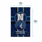 Minnesota Timberwolves Garden Flag Custom Circle Medallion Midnight Blue Best Selling