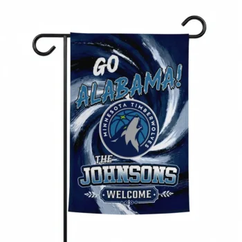 Minnesota Timberwolves Garden Flag Customized Swirl Vortex Midnight Blue Best Selling