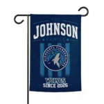 Minnesota Timberwolves Garden Flag Personalized Distressed Stripes Midnight Blue Best Selling