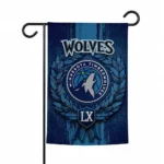 Minnesota Timberwolves Garden Flag Personalized Laurel Wreath Midnight Blue Best Selling