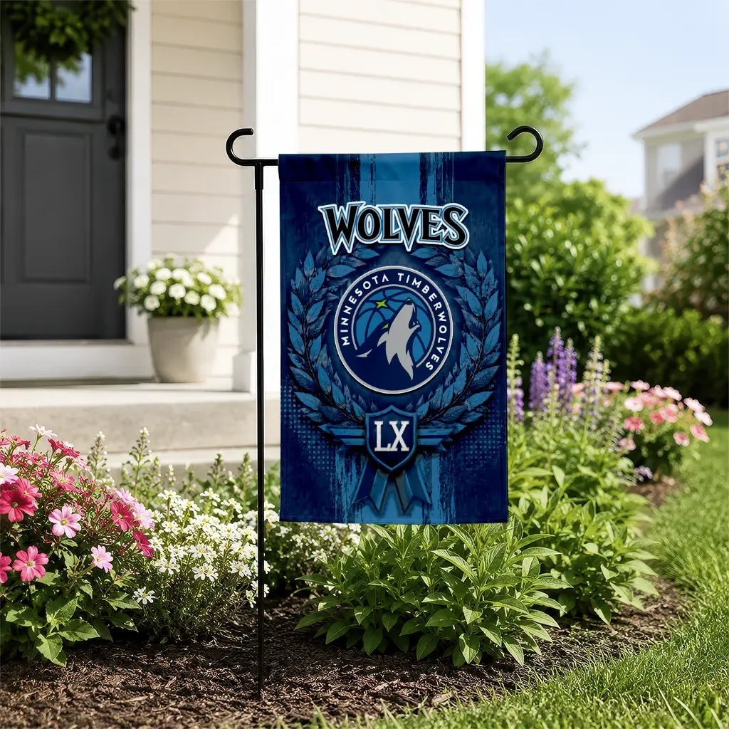 Minnesota Timberwolves Garden Flag Personalized Laurel Wreath Midnight Blue New Arrival Minnesota Timberwolves Garden Flag Personalized Laurel Wreath Midnight Blue New Arrival