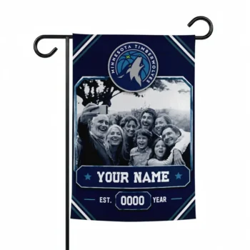 Minnesota Timberwolves Garden Flag Personalized Photo Frame Midnight Blue Best Selling