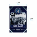 Minnesota Timberwolves Garden Flag Personalized Photo Frame Midnight Blue Best Selling
