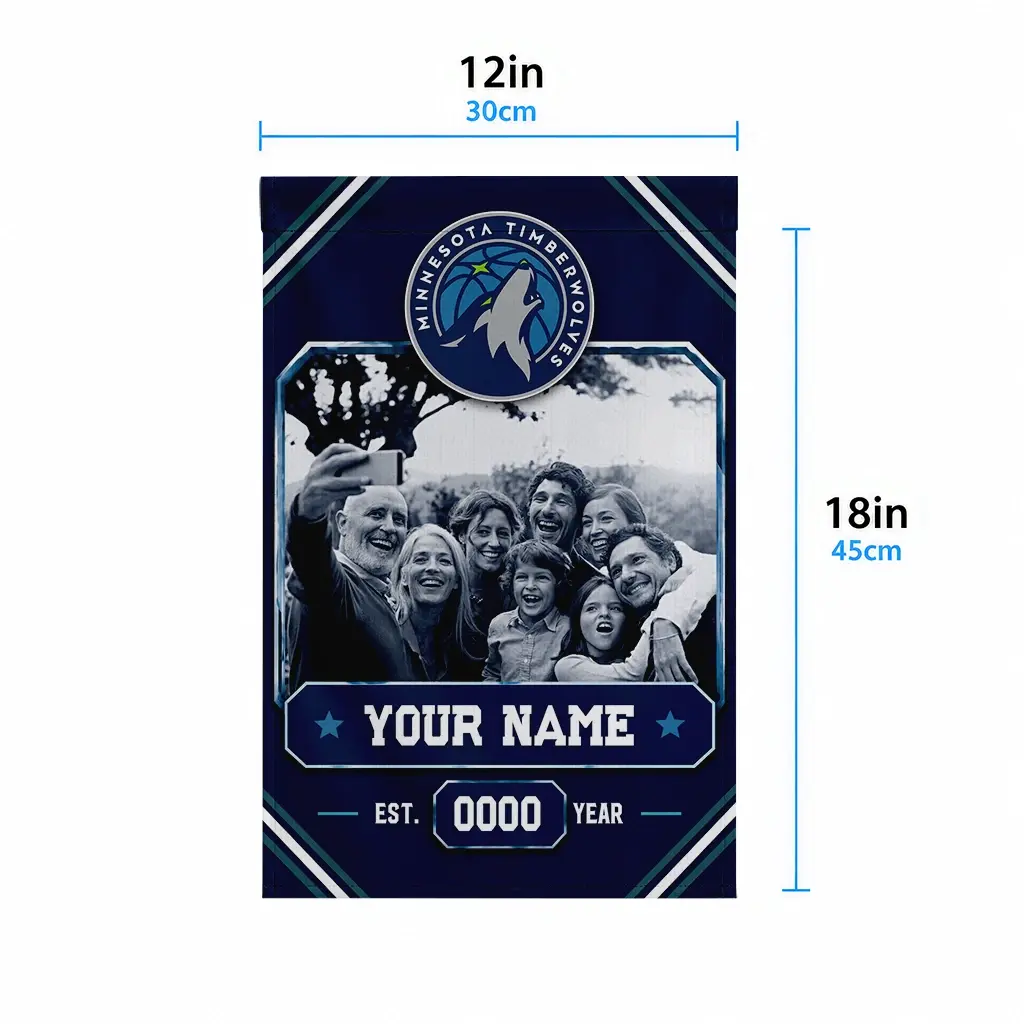 Minnesota Timberwolves Garden Flag Personalized Photo Frame Midnight Blue High Quality Minnesota Timberwolves Garden Flag Personalized Photo Frame Midnight Blue High Quality