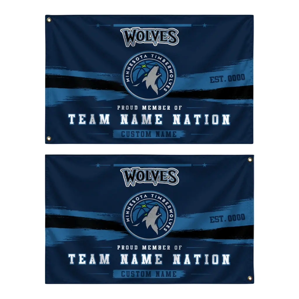 Minnesota Timberwolves House Flag Custom Brushed Streaks Midnight Blue Fashion Forward Minnesota Timberwolves House Flag Custom Brushed Streaks Midnight Blue Fashion Forward