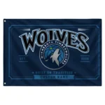 Minnesota Timberwolves House Flag Custom Ornate Border Midnight Blue Best Selling