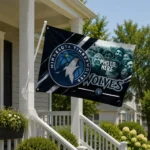 Minnesota Timberwolves House Flag Customized Diagonal Stripes Midnight Blue Best Selling
