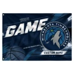 Minnesota Timberwolves House Flag Customized Energy Brushstrokes Midnight Blue Best Selling