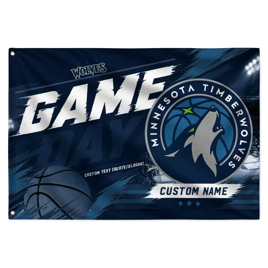 Minnesota Timberwolves House Flag Customized Energy Brushstrokes Midnight Blue Best Selling Minnesota Timberwolves House Flag Customized Energy Brushstrokes Midnight Blue Best Selling