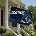 Minnesota Timberwolves House Flag Customized Energy Brushstrokes Midnight Blue Best Selling