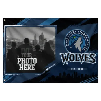 Minnesota Timberwolves House Flag Personalized Framed Photo Midnight Blue Black Best Selling