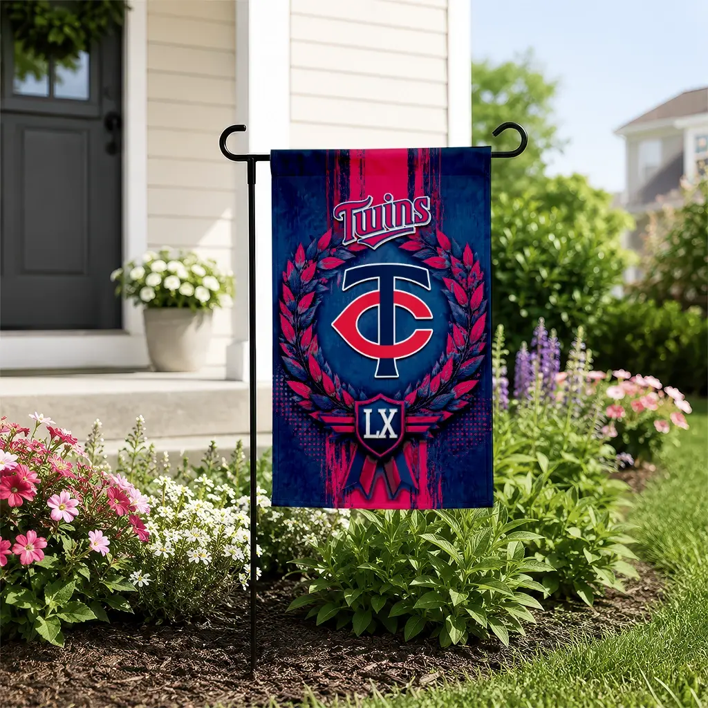 Minnesota Twins Garden Flag Personalized Laurel Wreath Navy New Arrival Minnesota Twins Garden Flag Personalized Laurel Wreath Navy New Arrival