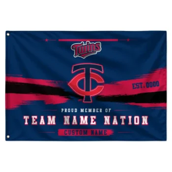 Minnesota Twins House Flag Custom Brushed Streaks Navy Best Selling