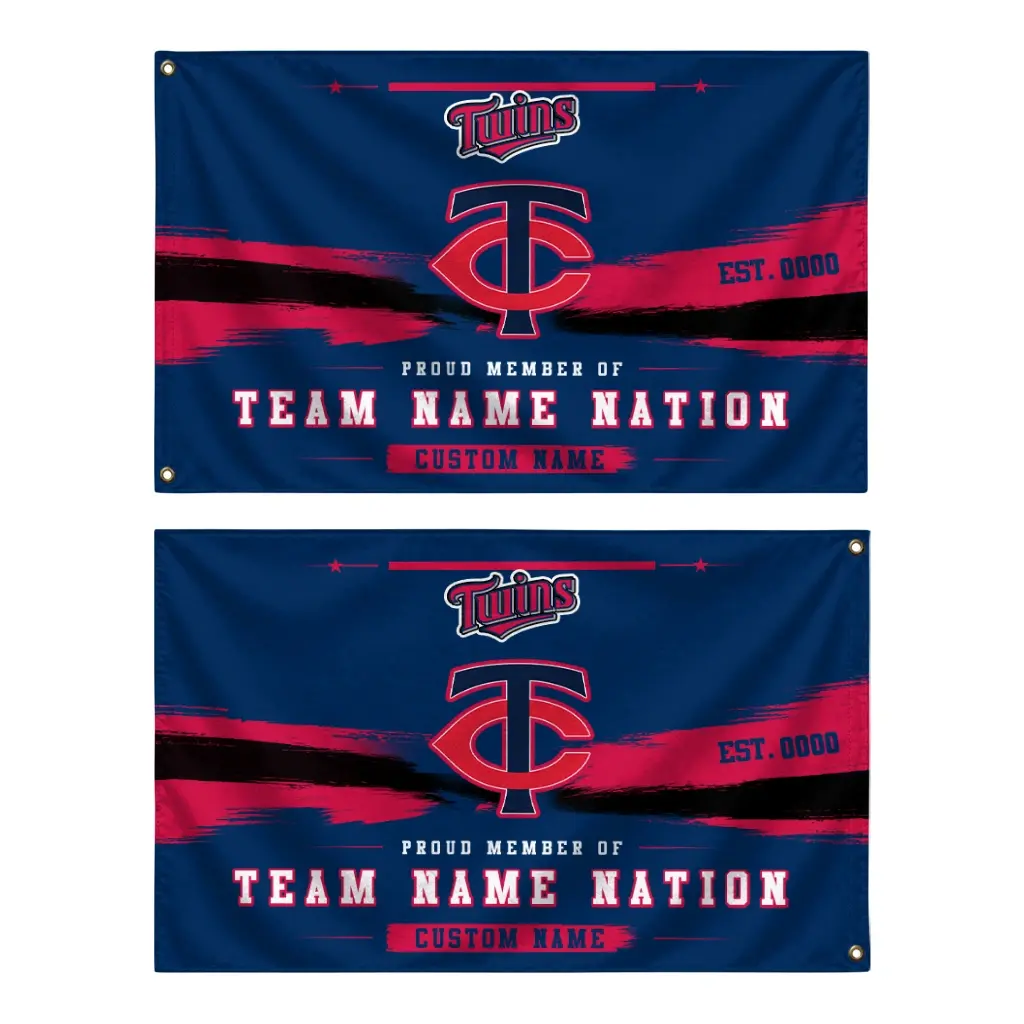 Minnesota Twins House Flag Custom Brushed Streaks Navy Fashion Forward Minnesota Twins House Flag Custom Brushed Streaks Navy Fashion Forward