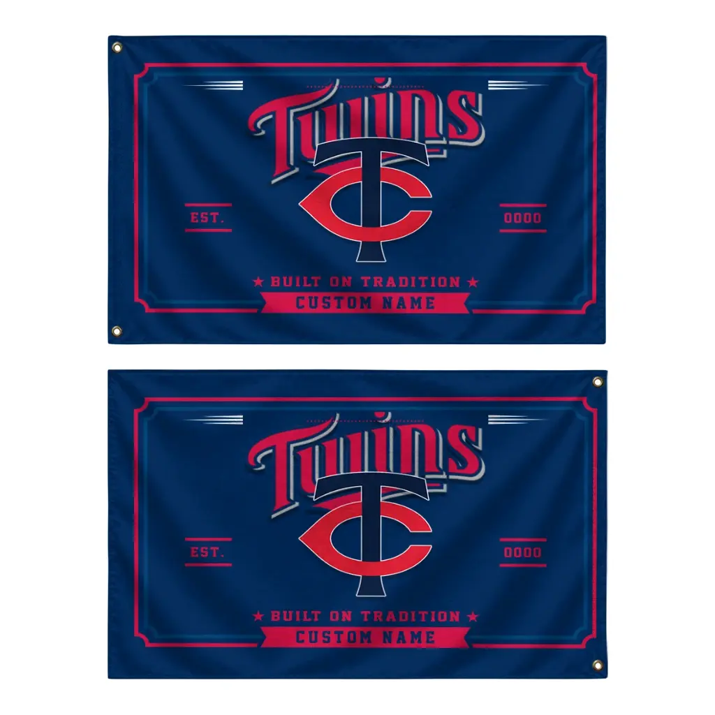 Minnesota Twins House Flag Custom Ornate Border Navy Fashion Forward Minnesota Twins House Flag Custom Ornate Border Navy Fashion Forward