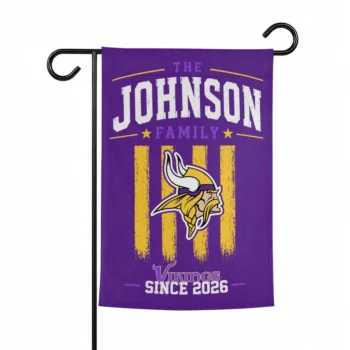 Minnesota Vikings Garden Flag Custom Distressed Stripes Purple Best Selling