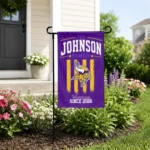 Minnesota Vikings Garden Flag Custom Distressed Stripes Purple Best Selling