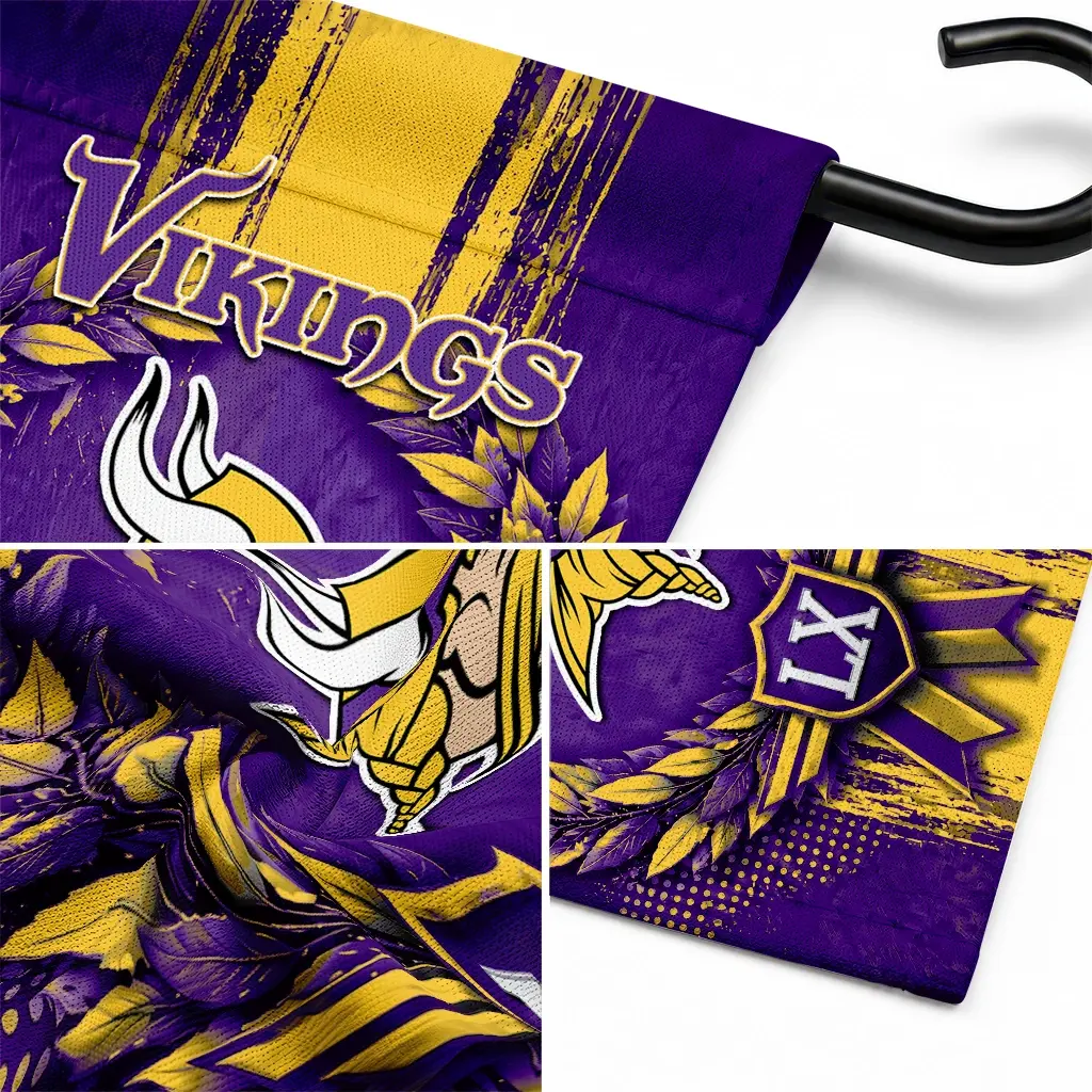 Minnesota Vikings Garden Flag Custom Laurel Wreath Purple Latest Model Minnesota Vikings Garden Flag Custom Laurel Wreath Purple Latest Model