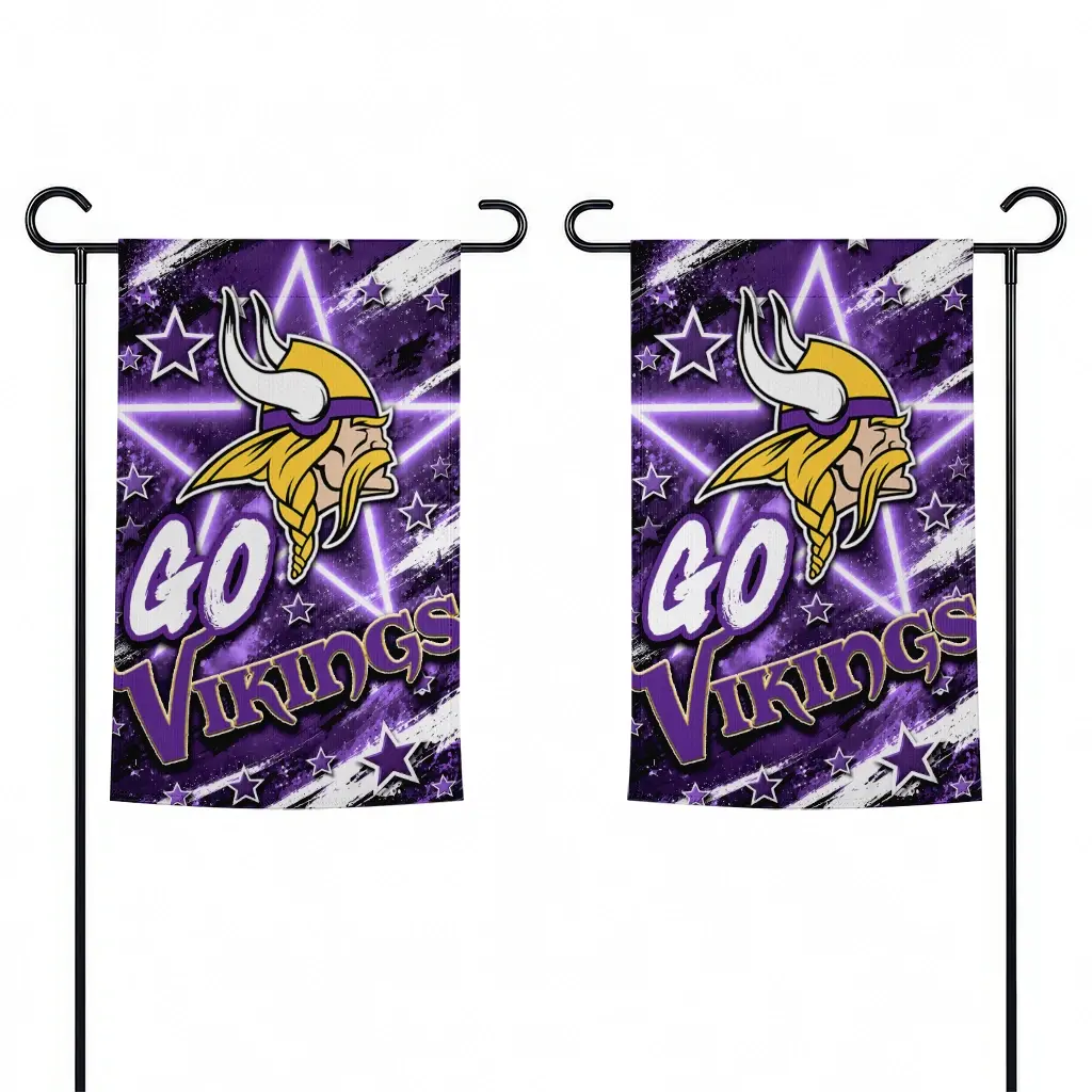 Minnesota Vikings Garden Flag Personalized Glowing Star Purple Fashion Forward Minnesota Vikings Garden Flag Personalized Glowing Star Purple Fashion Forward