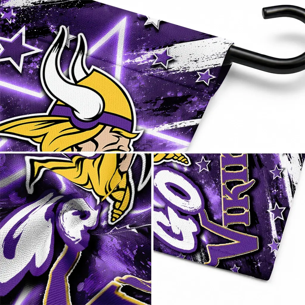 Minnesota Vikings Garden Flag Personalized Glowing Star Purple Latest Model Minnesota Vikings Garden Flag Personalized Glowing Star Purple Latest Model