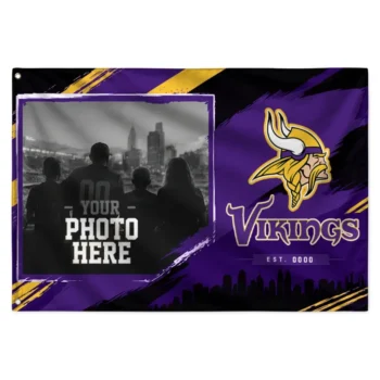 Minnesota Vikings House Flag Custom Framed Photo Purple Black Best Selling
