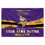 Minnesota Vikings House Flag Customized Brushed Streaks Purple Best Selling