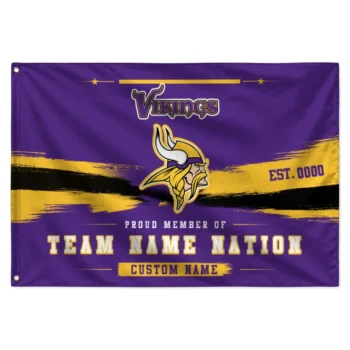 Minnesota Vikings House Flag Customized Brushed Streaks Purple Best Selling