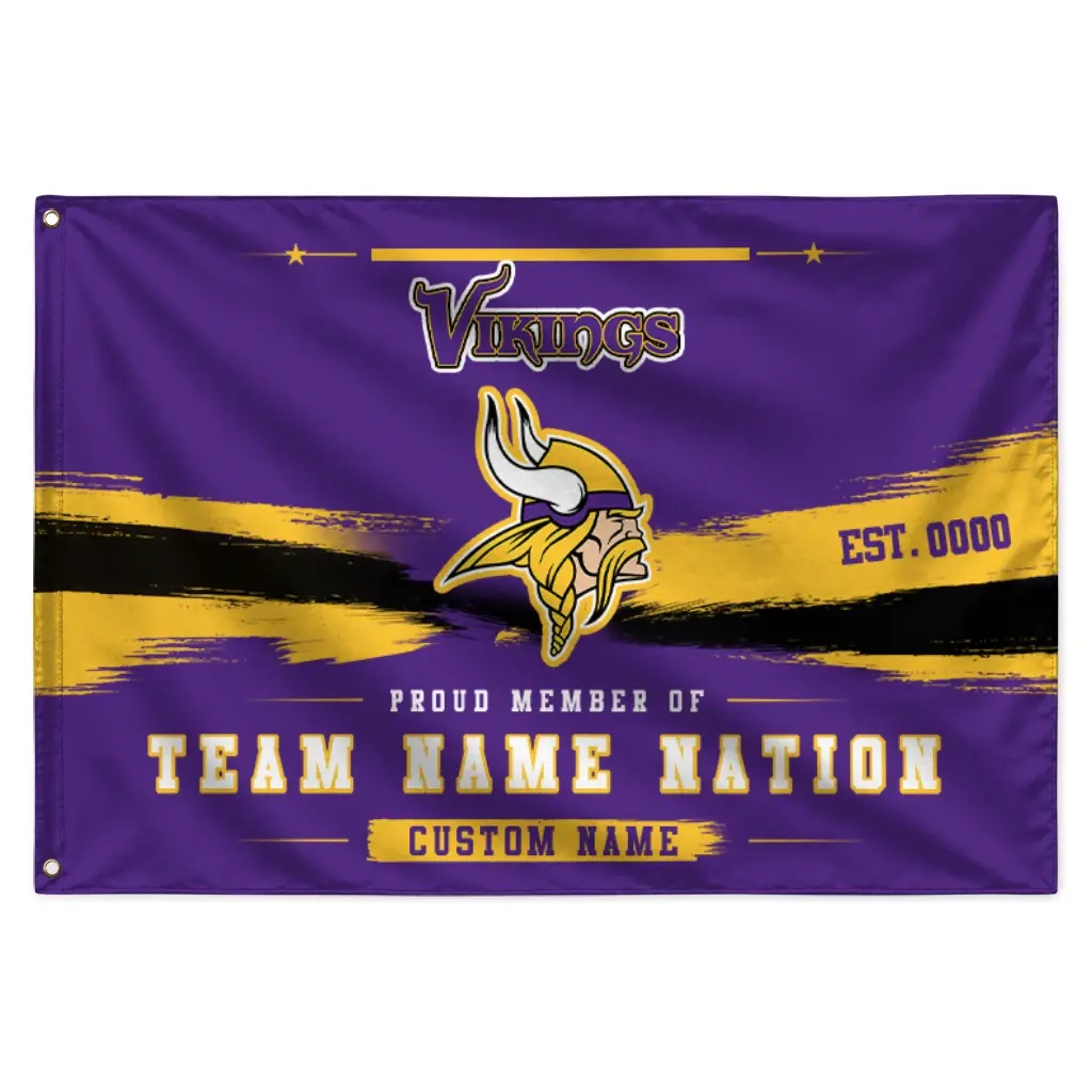 Minnesota Vikings House Flag Customized Brushed Streaks Purple Best Selling Minnesota Vikings House Flag Customized Brushed Streaks Purple Best Selling