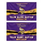 Minnesota Vikings House Flag Customized Brushed Streaks Purple Best Selling