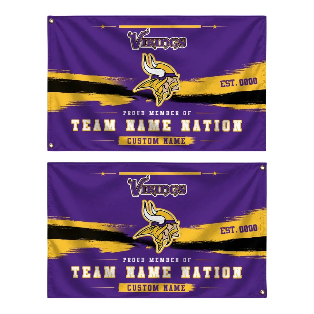Minnesota Vikings House Flag Customized Brushed Streaks Purple Fashion Forward Minnesota Vikings House Flag Customized Brushed Streaks Purple Fashion Forward