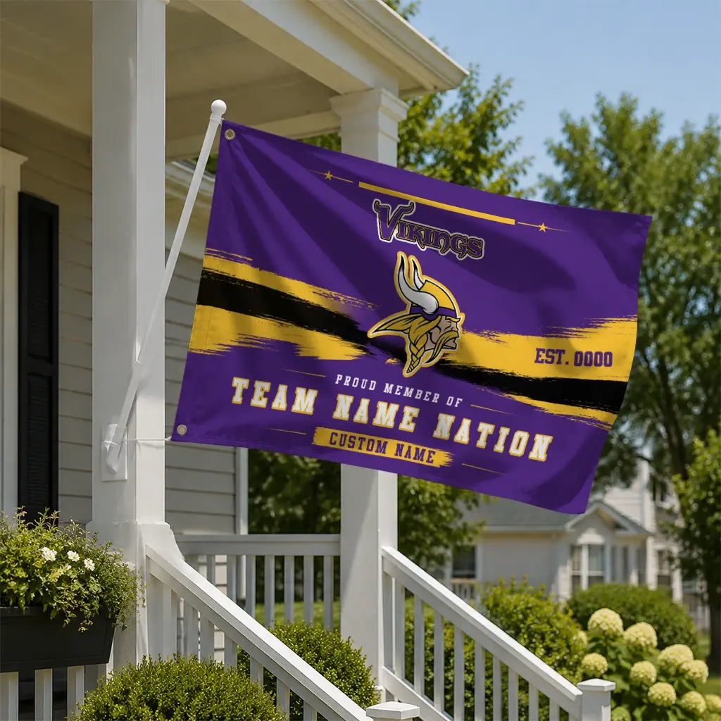Minnesota Vikings House Flag Customized Brushed Streaks Purple New Arrival Minnesota Vikings House Flag Customized Brushed Streaks Purple New Arrival