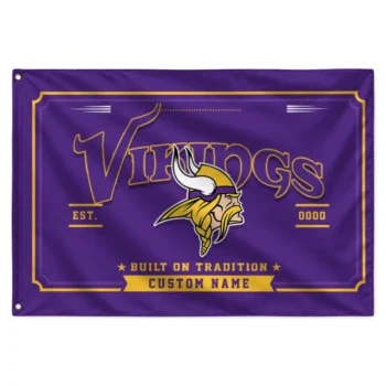 Minnesota Vikings House Flag Customized Ornate Border Purple Best Selling