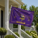 Minnesota Vikings House Flag Customized Ornate Border Purple Best Selling