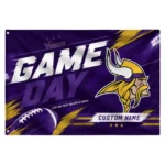 Minnesota Vikings House Flag Personalized Action Streaks Purple Best Selling