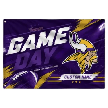Minnesota Vikings House Flag Personalized Action Streaks Purple Best Selling