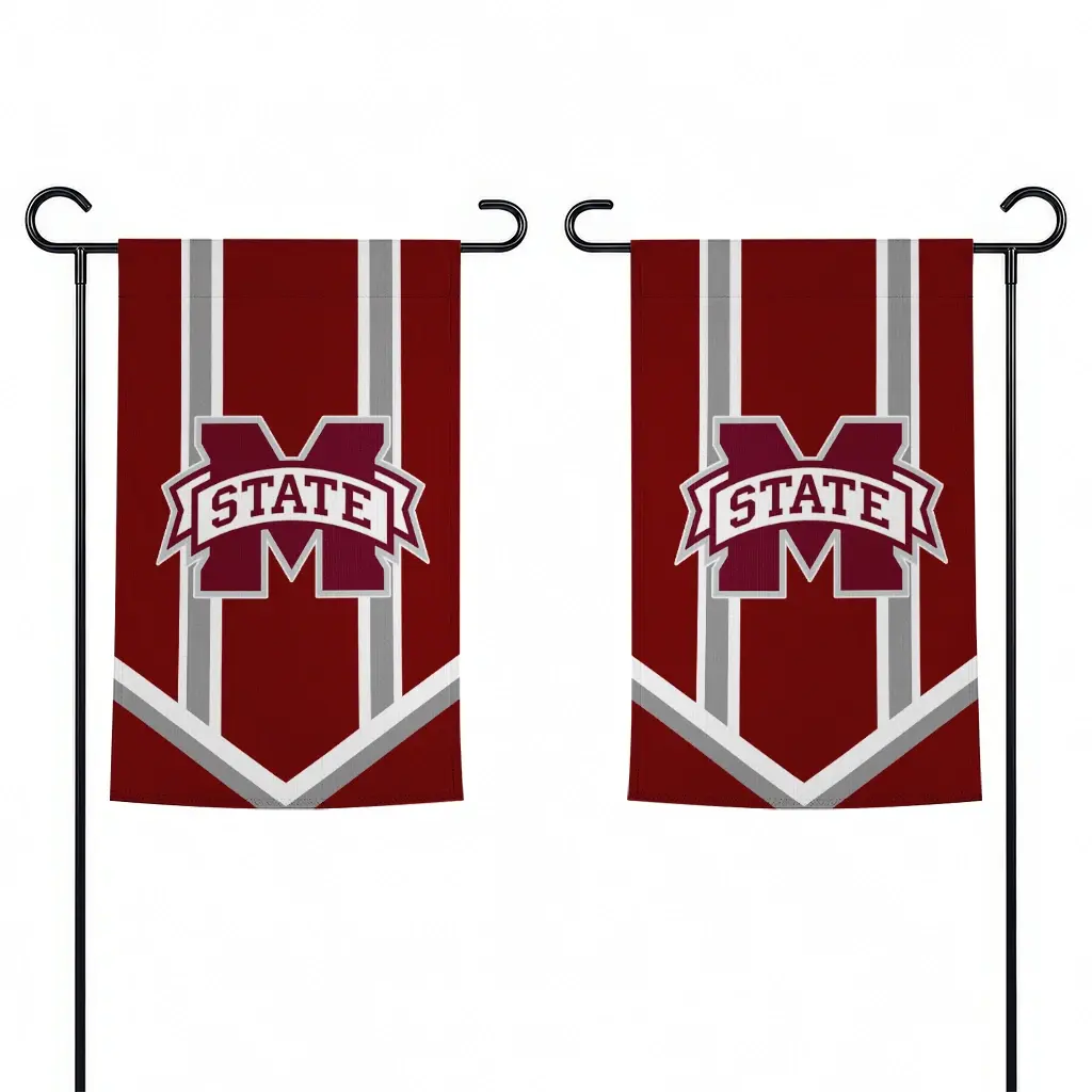 Mississippi State Bulldogs Garden Flag Custom Chevron Stripes Maroon Fashion Forward Mississippi State Bulldogs Garden Flag Custom Chevron Stripes Maroon Fashion Forward