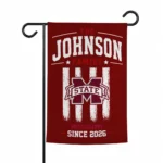 Mississippi State Bulldogs Garden Flag Personalized Distressed Stripes Maroon Best Selling