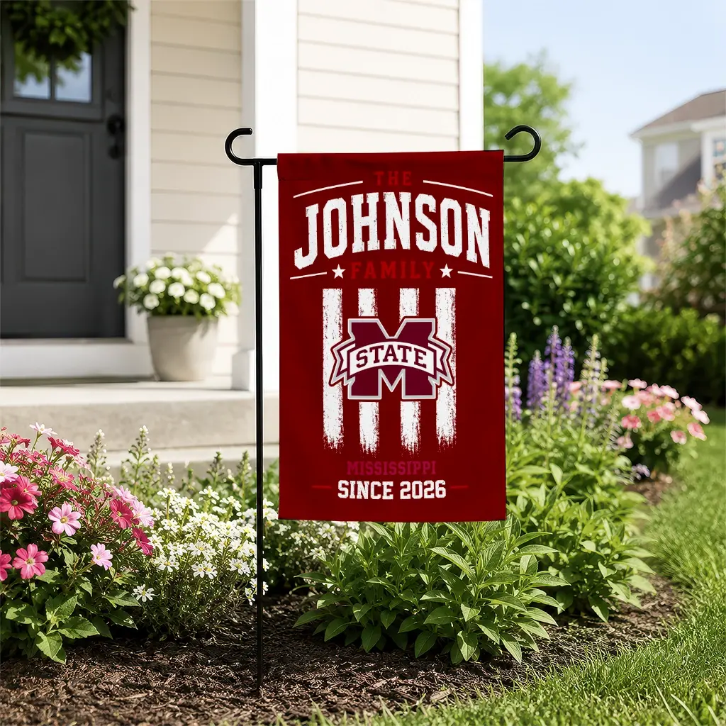 Mississippi State Bulldogs Garden Flag Personalized Distressed Stripes Maroon New Arrival Mississippi State Bulldogs Garden Flag Personalized Distressed Stripes Maroon New Arrival