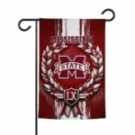 Mississippi State Bulldogs Garden Flag Personalized Laurel Wreath Maroon Best Selling
