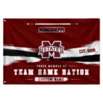 Mississippi State Bulldogs House Flag Custom Brushed Streaks Maroon Best Selling