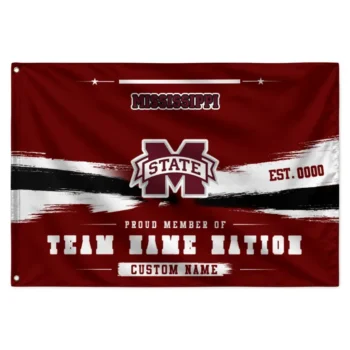 Mississippi State Bulldogs House Flag Custom Brushed Streaks Maroon Best Selling