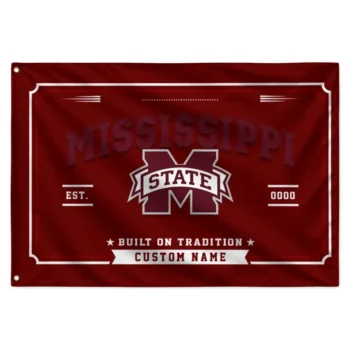 Mississippi State Bulldogs House Flag Custom Ornate Border Maroon Best Selling