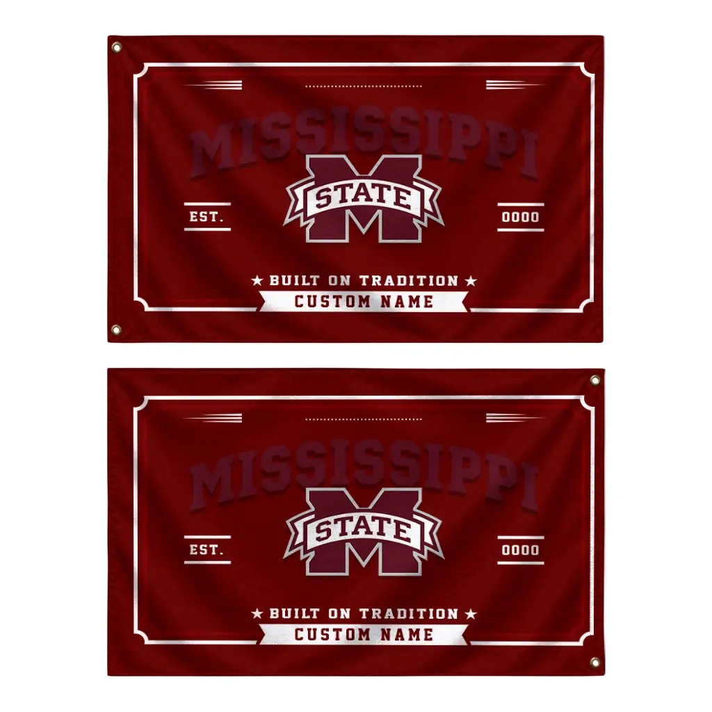 Mississippi State Bulldogs House Flag Custom Ornate Border Maroon Fashion Forward Mississippi State Bulldogs House Flag Custom Ornate Border Maroon Fashion Forward