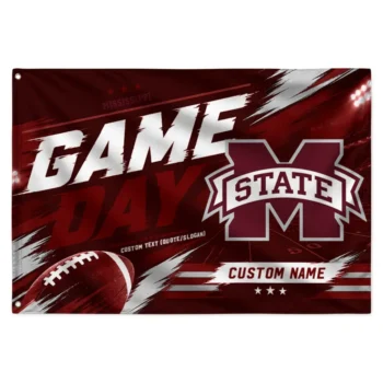 Mississippi State Bulldogs House Flag Customized Action Streaks Maroon Best Selling