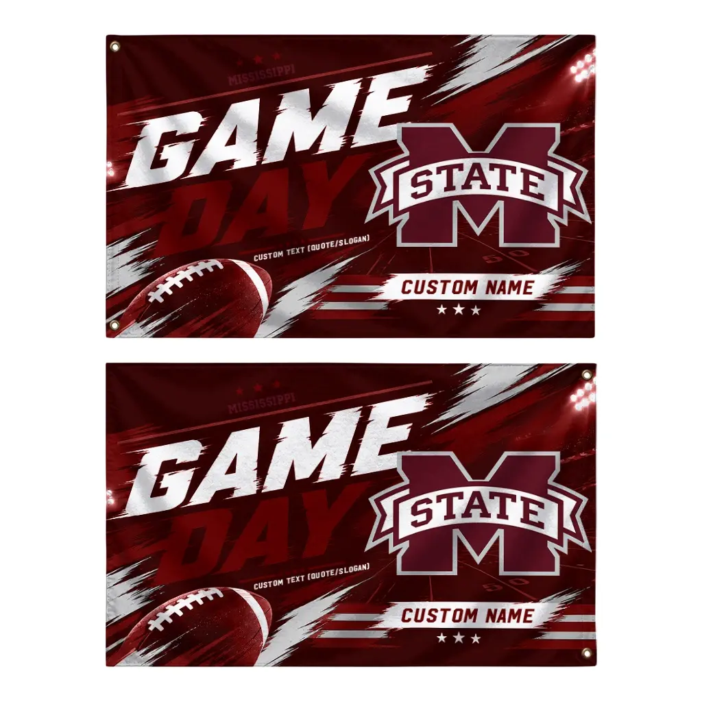 Mississippi State Bulldogs House Flag Customized Action Streaks Maroon Fashion Forward Mississippi State Bulldogs House Flag Customized Action Streaks Maroon Fashion Forward