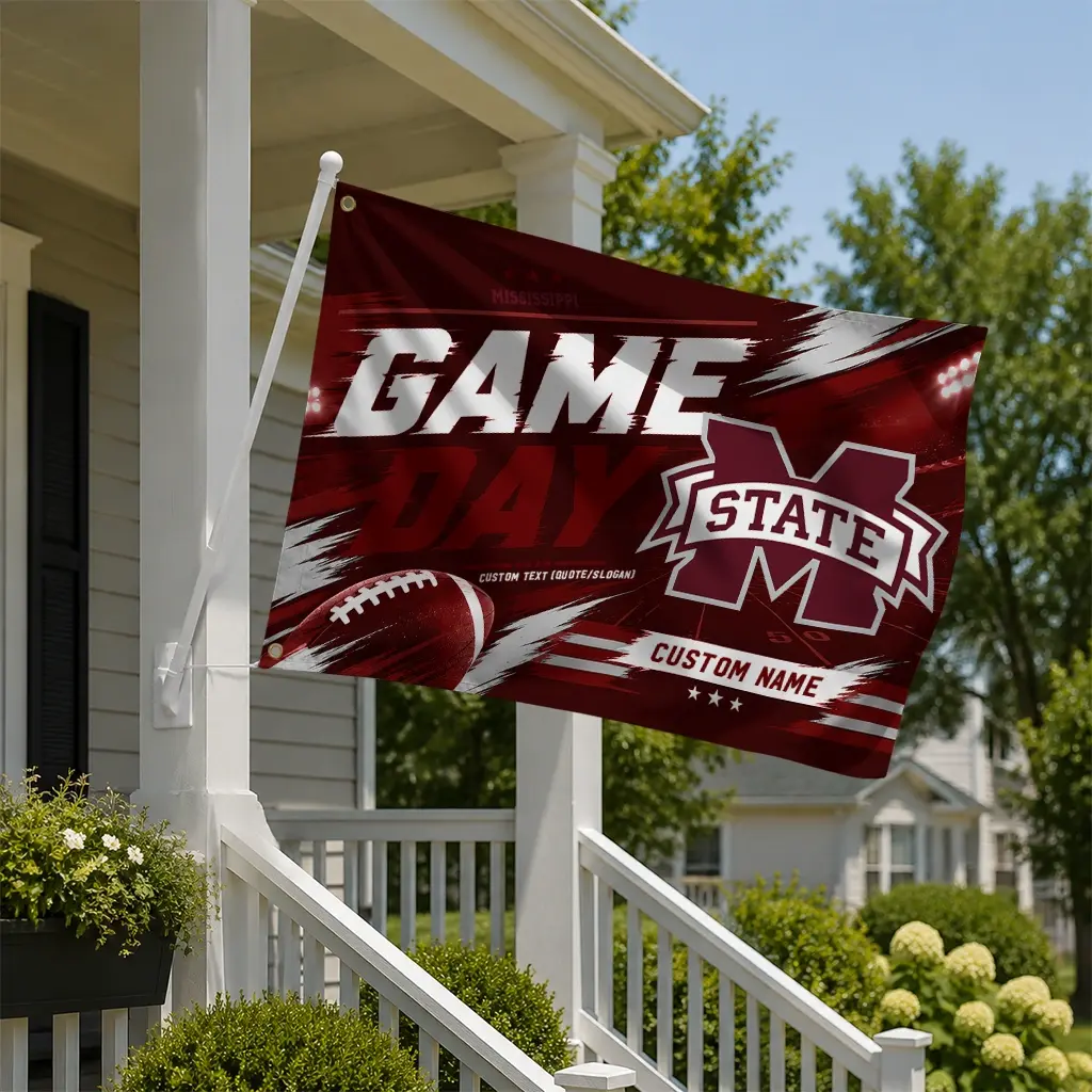 Mississippi State Bulldogs House Flag Customized Action Streaks Maroon New Arrival Mississippi State Bulldogs House Flag Customized Action Streaks Maroon New Arrival